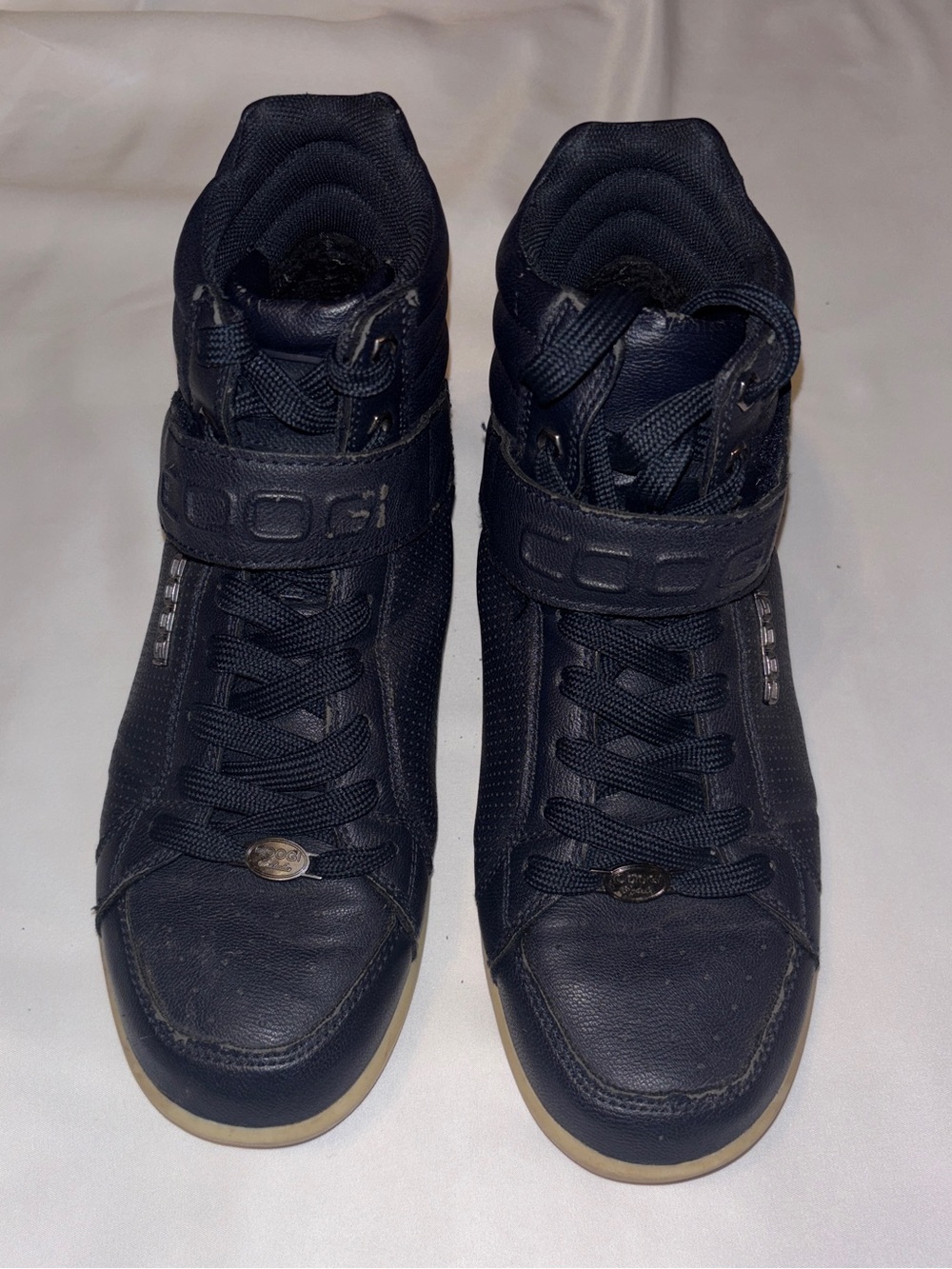 COOGI Men’s Black High-Top Sneakers with Strap
